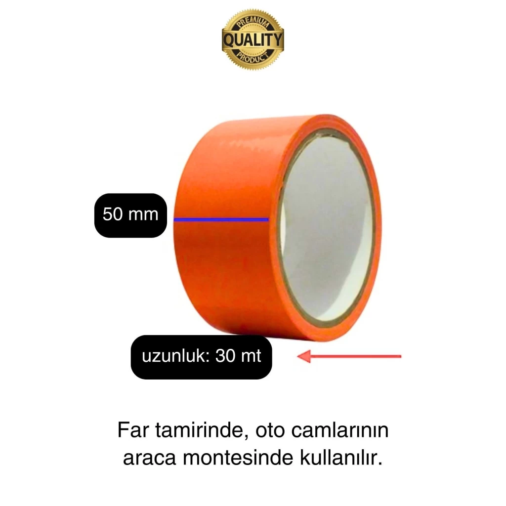 İz Bırakmaz 50 mm x 30 mt Araba Montaj Bandı Oto Araç Sabitleme Bant Ekstra Güçlü Suya Dayanıklı