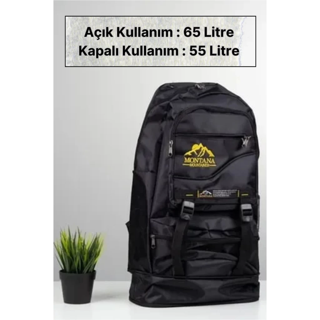 65 Lt Ortopedik Dayanıklı Büyük Boy Çok Gözlü Su Geçirmez Körüklü Kamp Trekking Outdoor Sırt Çantası