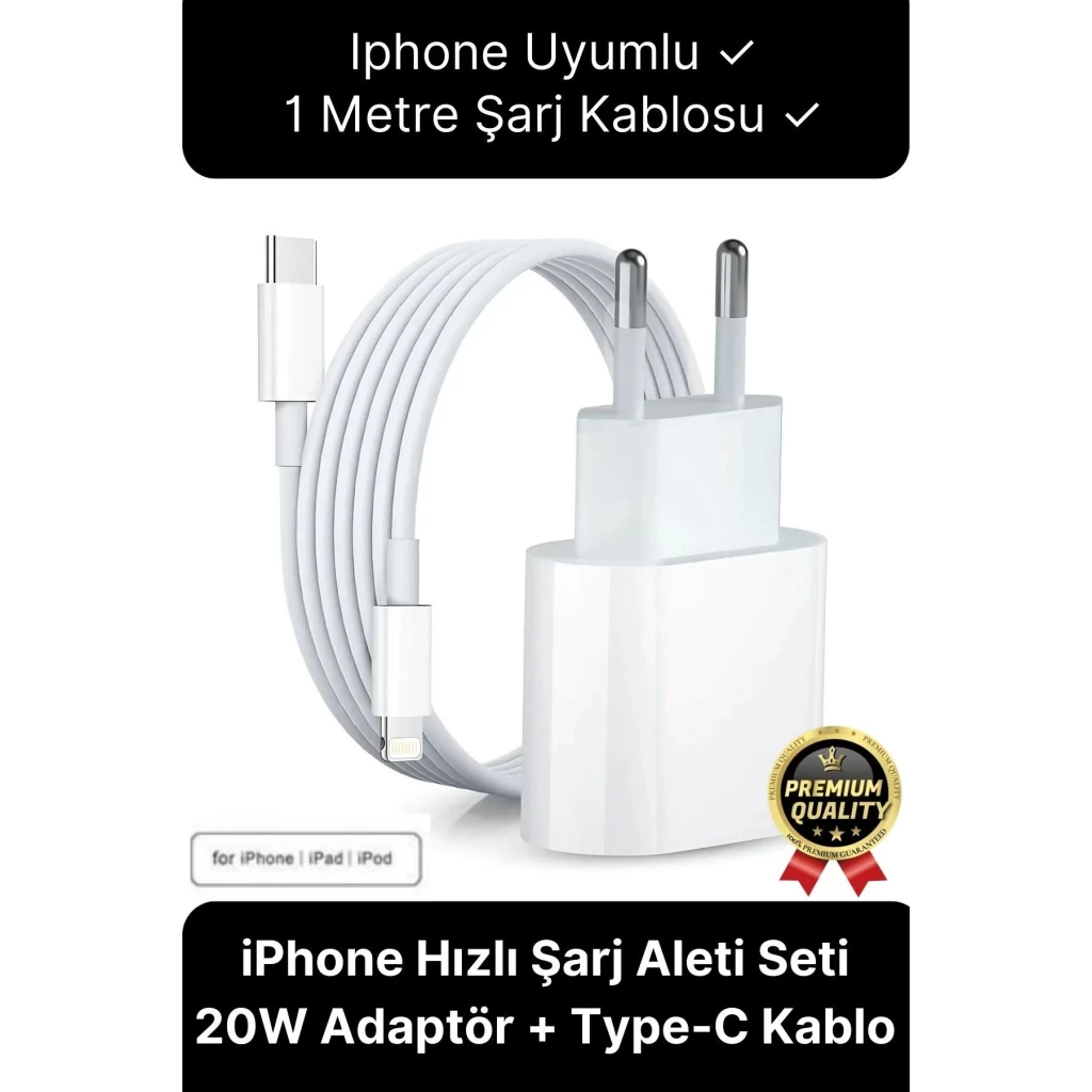 İphone Uyumlu Type-c Kablo 20w Hızlı Şarj Adaptörü Yeni Serilere Uygun 7 8 X 11 12 13 14 15 Plus Pro