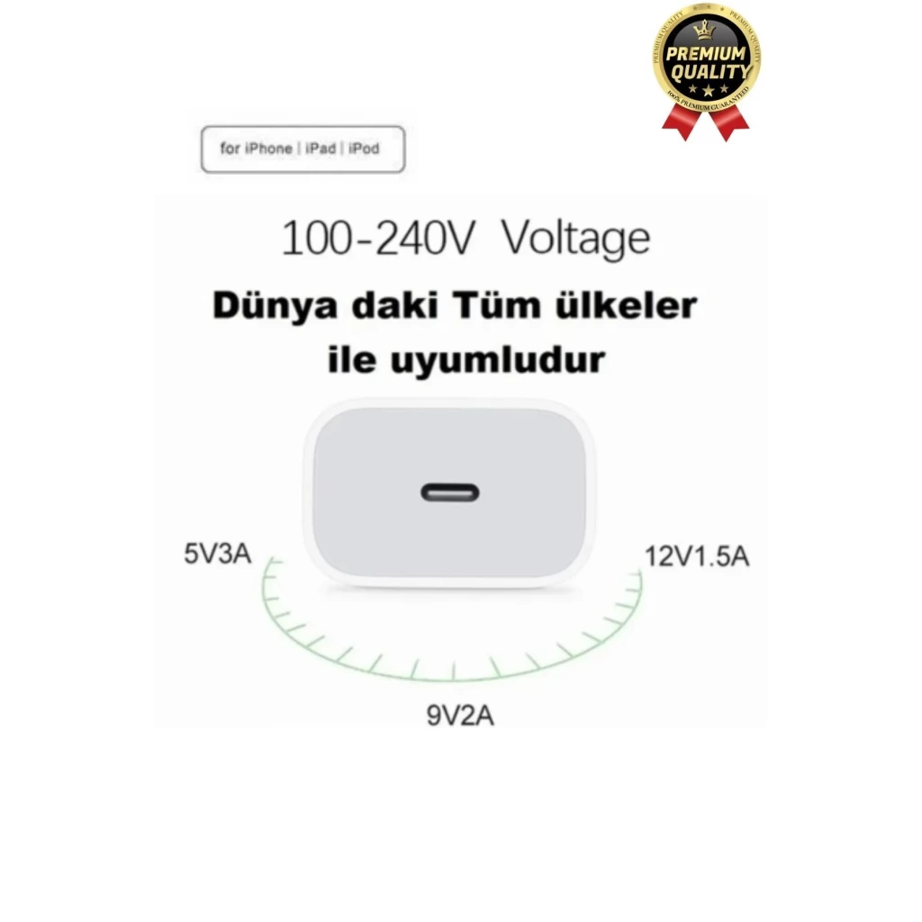 İphone Uyumlu Type-c Kablo 20w Hızlı Şarj Adaptörü Yeni Serilere Uygun 7 8 X 11 12 13 14 15 Plus Pro