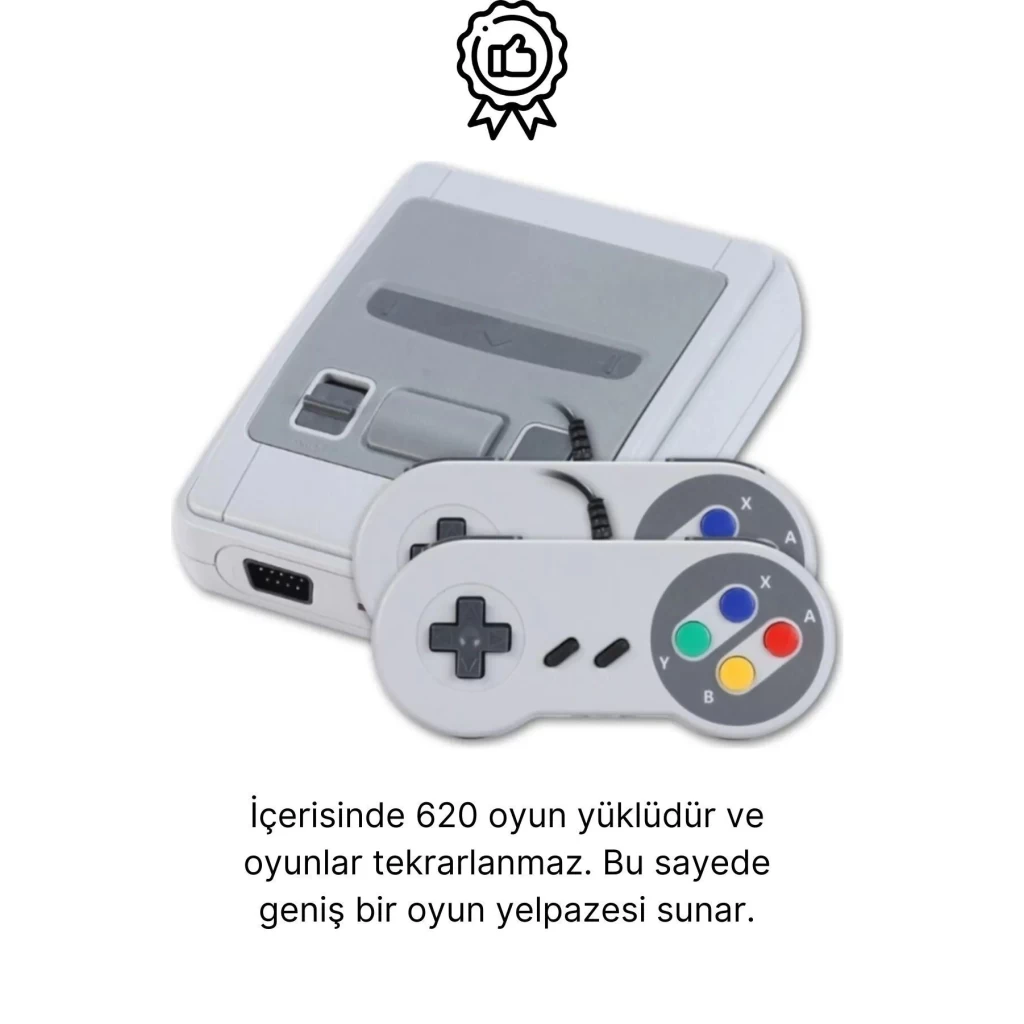 Premium HD Klasik 8 Bit 620 Oyunlu Televizyon Çift 2 Kontrol Kollu Nostalji Super Mini Retro Atari