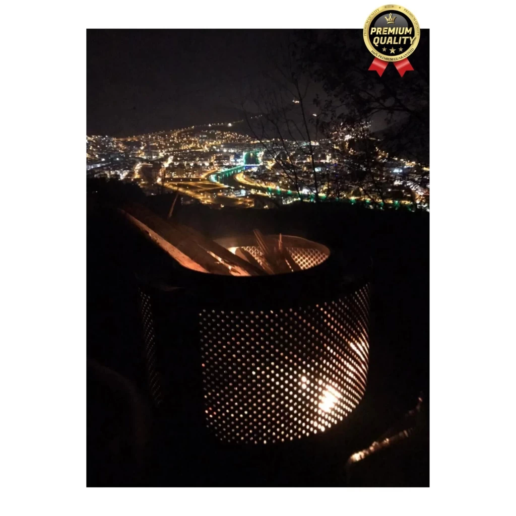 Premium Dekoratif Estetik Şık Taşınabilir Ayaklı Isıya Dayanıklı Bahçe Şöminesi Ateş Kovası Çukuru