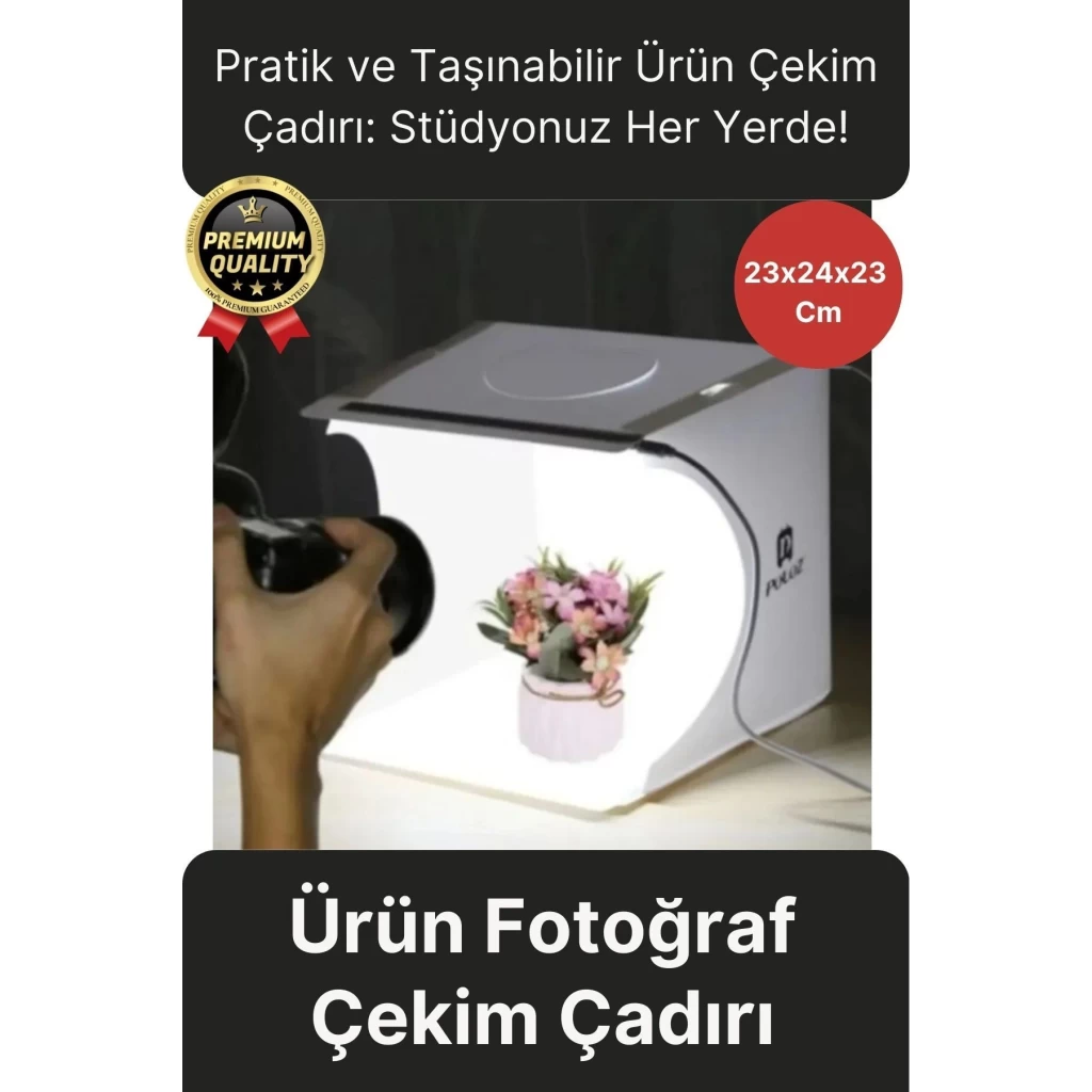 Çok Amaçlı Portatif Taşınabilir Beyaz Led Işıklı Pratik Mini Fon Fotoğraf Stüdyosu Ürün Çekim Çadırı