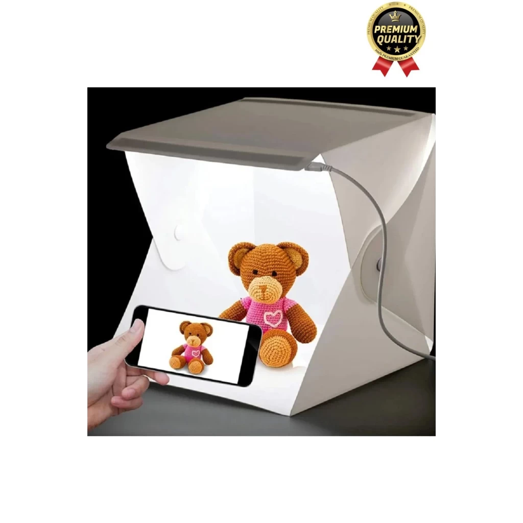 Çok Amaçlı Portatif Taşınabilir Beyaz Led Işıklı Pratik Mini Fon Fotoğraf Stüdyosu Ürün Çekim Çadırı