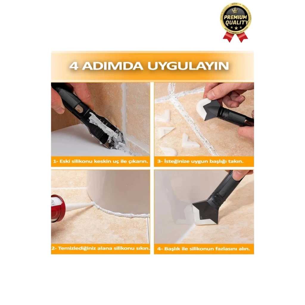 Çok Amaçlı Mutfak Banyo Fayans Derz Silikon Temizleme Kazıyıcı Sıyırıcı Ve Uygulayıcı Aparat 6 Parça