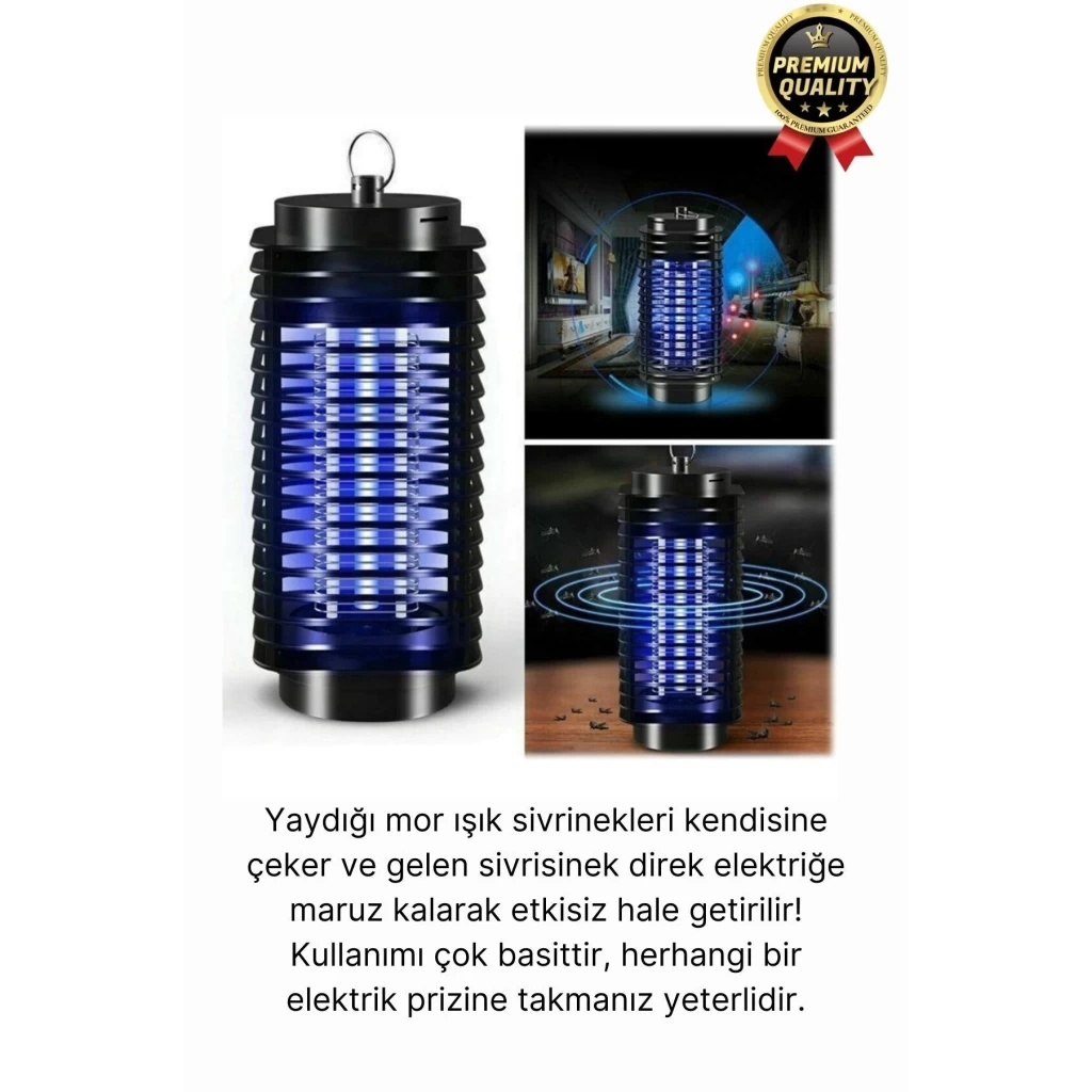 Çok Fonksiyonlu Asılabilir Sessiz Prizli Elektrikli Cız Lamba 220V Mor Işık Kara Sivrisinek Öldürücü