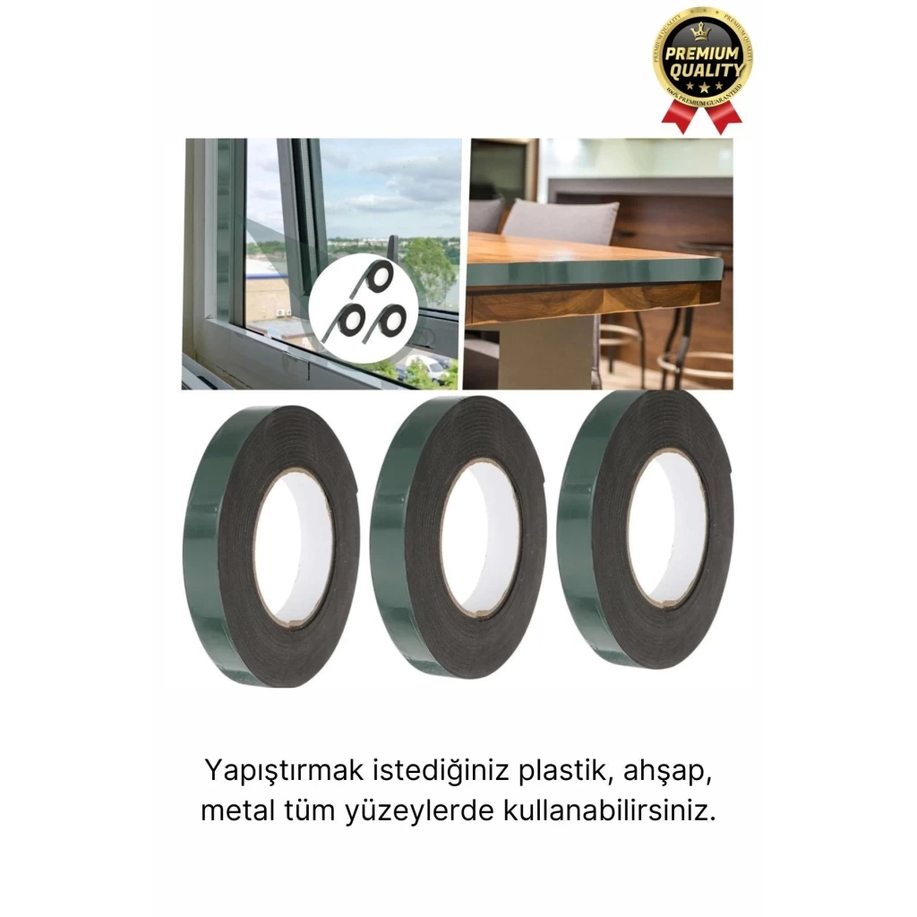 Premium Ultra Güçlü İz Bırakmaz Elastik Yapılı Çift Taraflı Akrilik Köpük Bant 36mm - 10m - 10 Adet