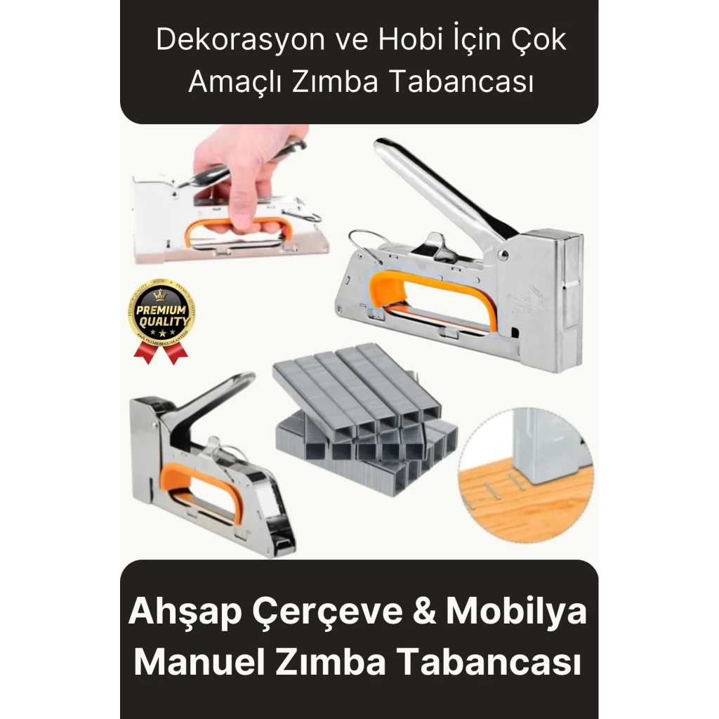 Çok Amaçlı Pratik Dekorasyon Hobi Koltuk Döşeme Çakma Mobilya Ahşap Çerçeve Manuel Zımba Tabancası
