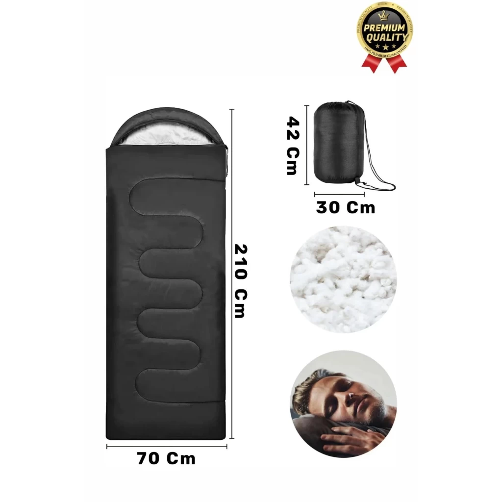 Premium Ultra Konforlu Nefes Alan Çift Kaplama Su Geçirmez Polar Kumaş Kamp Uyku Tulumu -10 Derece