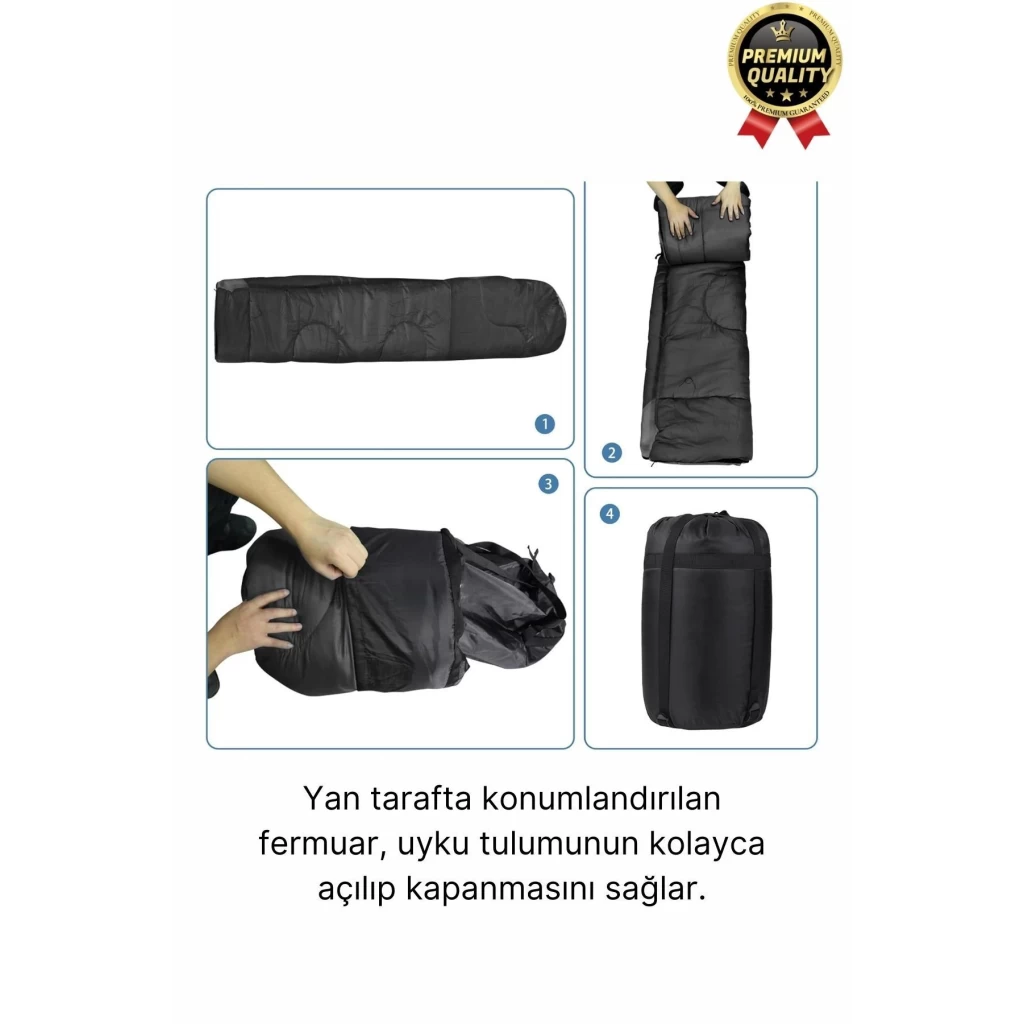 Premium Ultra Konforlu Nefes Alan Çift Kaplama Su Geçirmez Polar Kumaş Kamp Uyku Tulumu -10 Derece