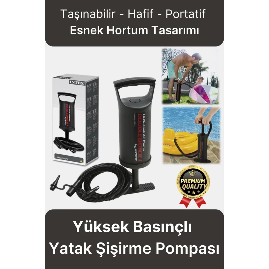 Çok Amaçlı Taşınabilir Hafif Portatif Yüksek Basınçlı Şişme Yatak Havuz Şişirme Manuel El Pompası