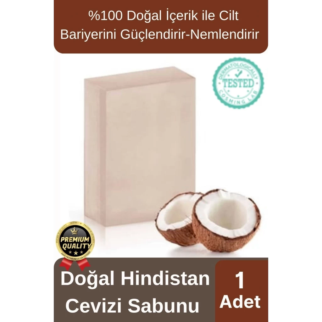 Organik Ferah Koku Cilt Bariyerini Güçlendirir Nemlendirir %100 Doğal Hindistan Cevizi Sabunu 1 Adet