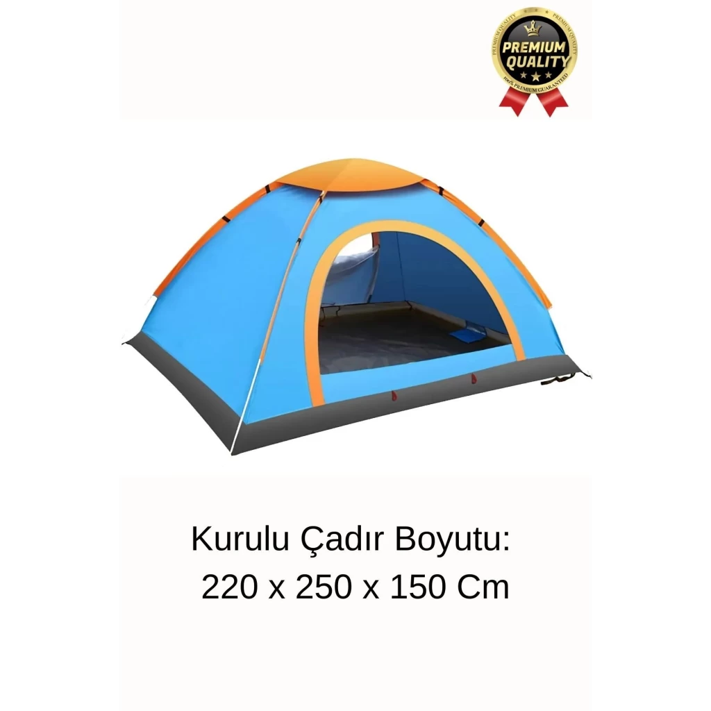 Ultra Dayanıklı Kolay Kurulum Taşıma Çantalı Su Geçirmez Sineklikli Tüllü 6 Kişilik Kamp Çadırı