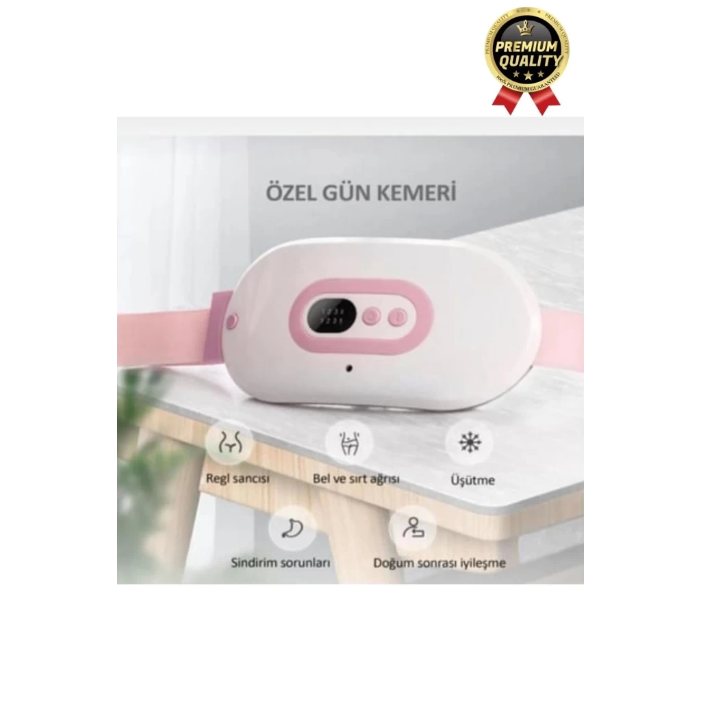 Kadınlar İçin Titreşimli Isı Veren Ağrı Azaltan Sıcak Tutan Dijital Özel Gün Regl Adet Bel Kemeri