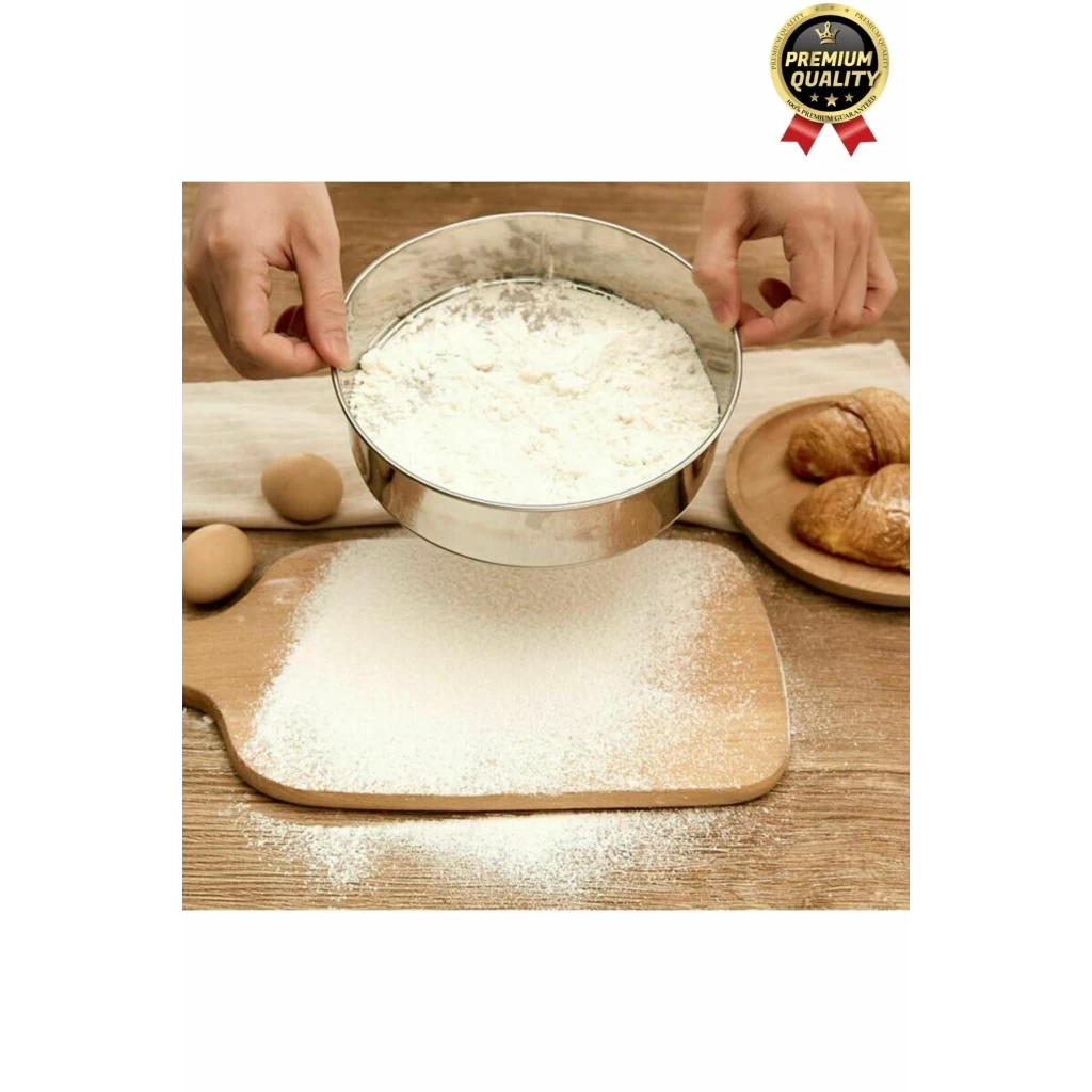 Premium Sağlam Paslanmaz Çelik Ultra İnce Örgü Filtre Mutfak Süzgeç 3lü Un Şeker Pirinç Eleği Seti