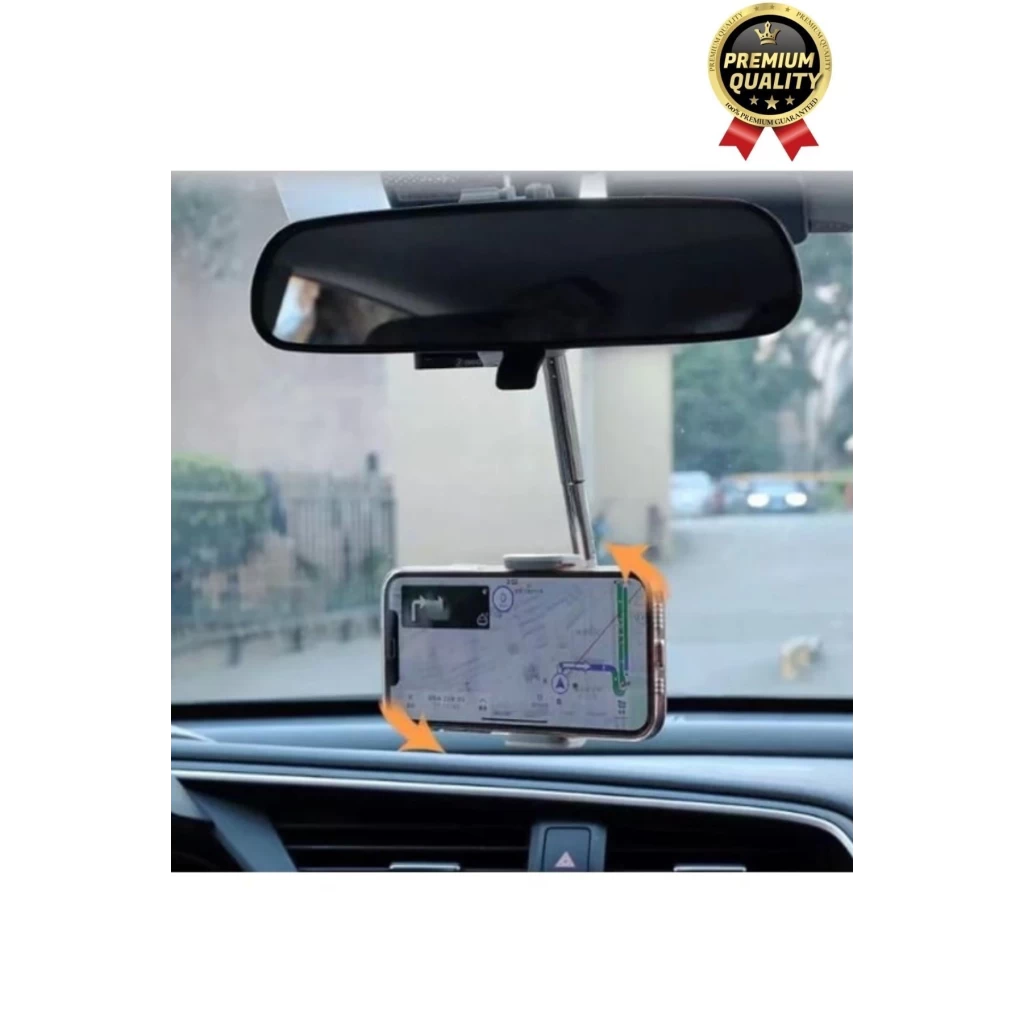 Çok Amaçlı Dayanıklı 360 Derece Dönebilen Ayarlanabilir Dikiz Aynasına Takılabilen Telefon Tutucu
