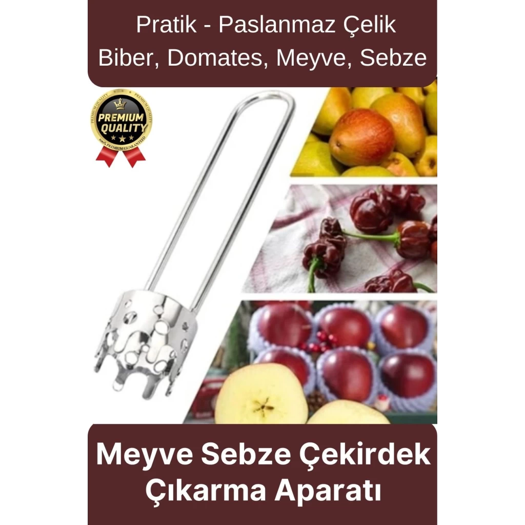 Çok Amaçlı Sağlam Pratik Paslanmaz Çelik Biber Domates Meyve Sebze Çekirdek Çıkarıcı Oyacak Aparatı