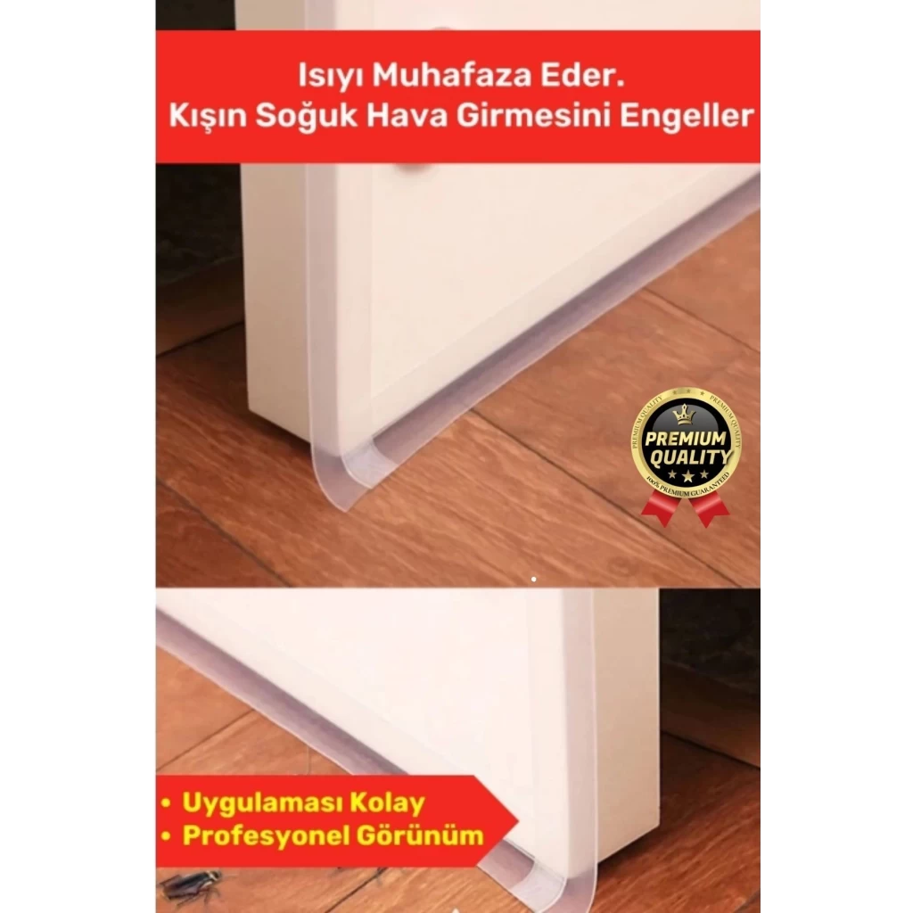 Şeffaf Silikon Rüzgâr Soğuk Böcek Engelleme Cam Kapı Pencere İzolasyon Yalıtım Şerit Bant 5mt 1 Adet