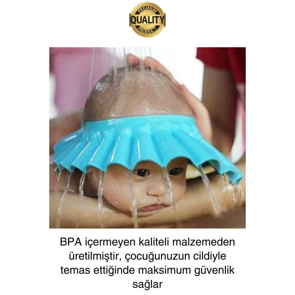Ayarlanabilir Çocuk Bebek Duş Şapkası Göze Şampuan Su Sabun Kaçmasını Önleyen Koruyucu Banyo