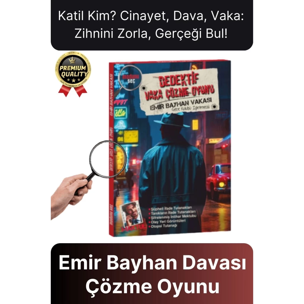 Premium Eğlenceli Kanlı Para Katil Kim Gizli Emir Bayhan Davası Dedektif Cinayet Vaka Çözme Oyunu