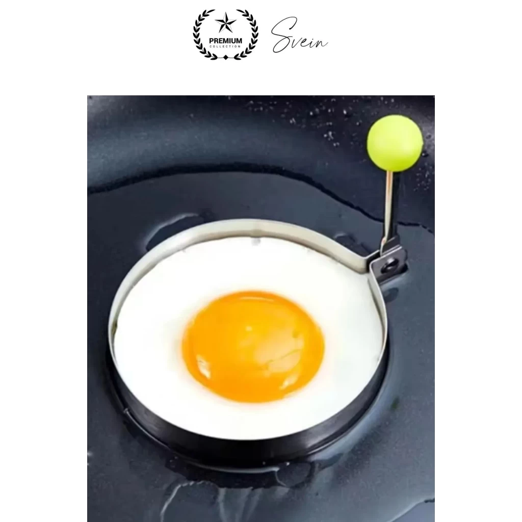 Premium Yanmaz Yapışmaz Paslanmaz Metal Yuvarlak Omlet Krep Kalıbı Tava Sahanda Yumurta Pankek