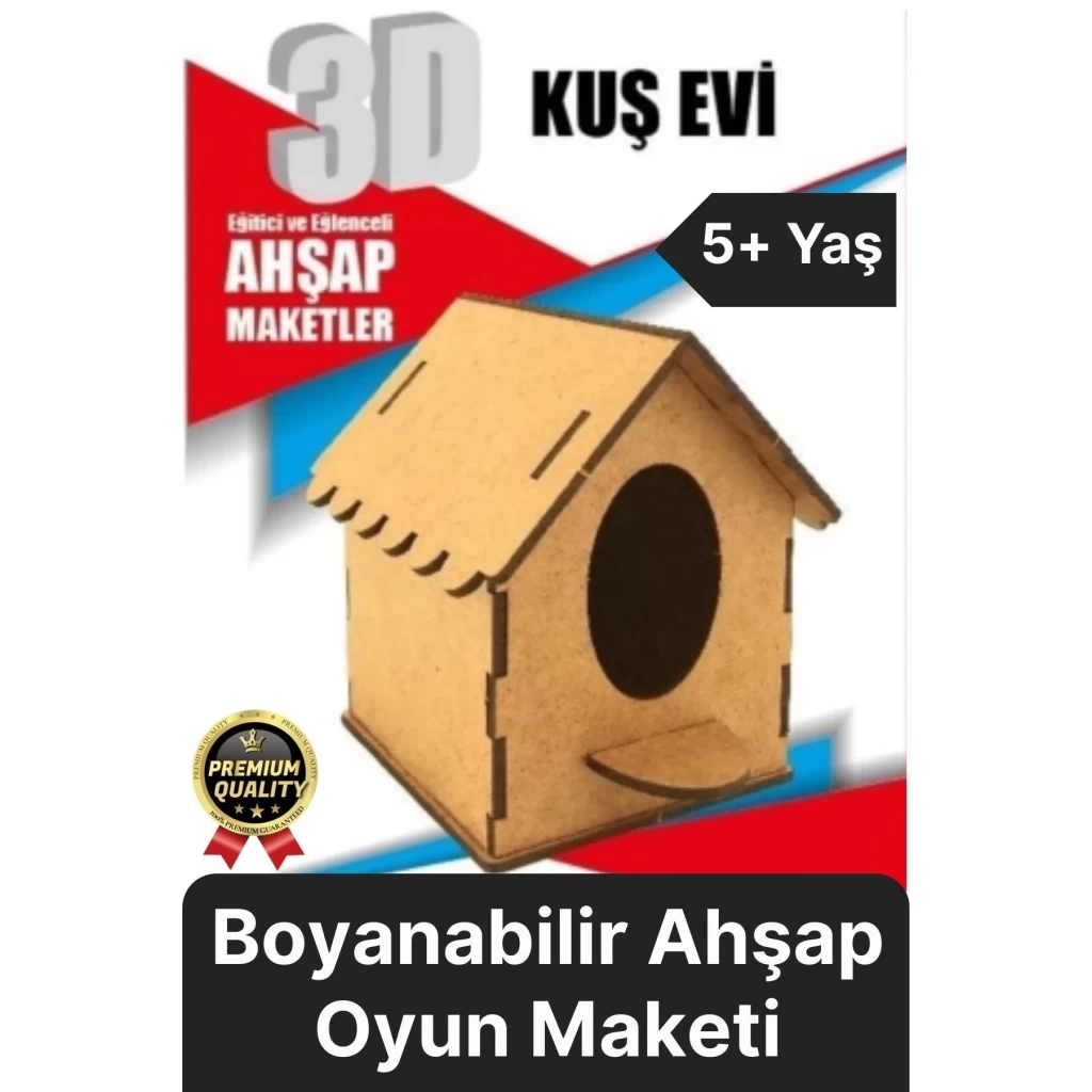 Premium Çocuk Eğitici Öğretici Zeka Geliştirici Boyanabilir 3 Boyutlu Demonte Ahşap Oyun Maketi