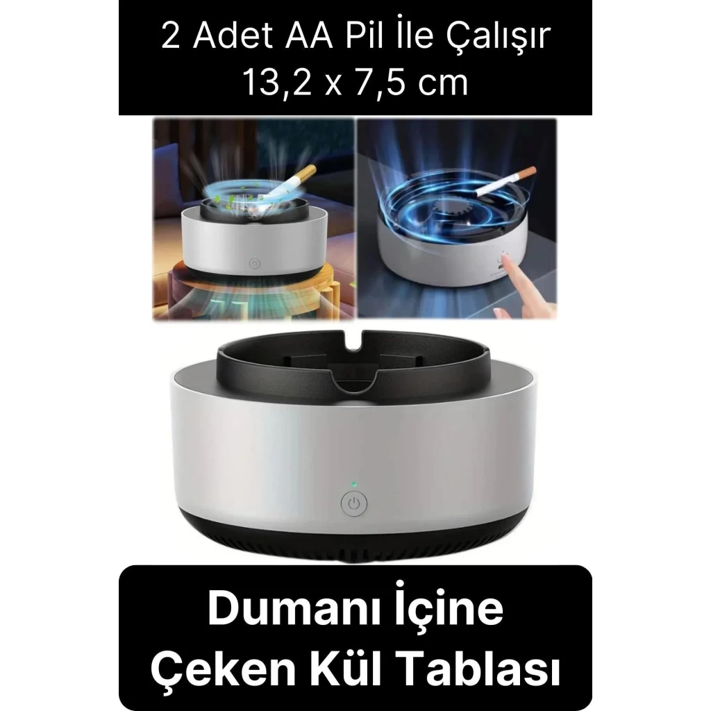 Dumanı İçine Çeken Kül Tablası Akıllı Koku Hava Temizleyici Kokusuz Küllük Filtreli Arabada Ev Ofis