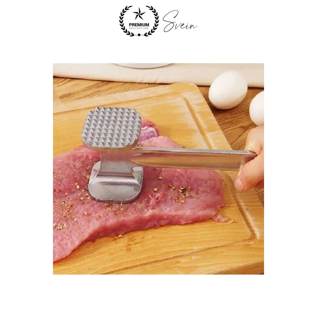 Paslanmaz Çelik Et Dövme Çekici Tokmağı Çift Taraflı Ezme Yumuşatma Aparatı Biftek Tavuk Sığır