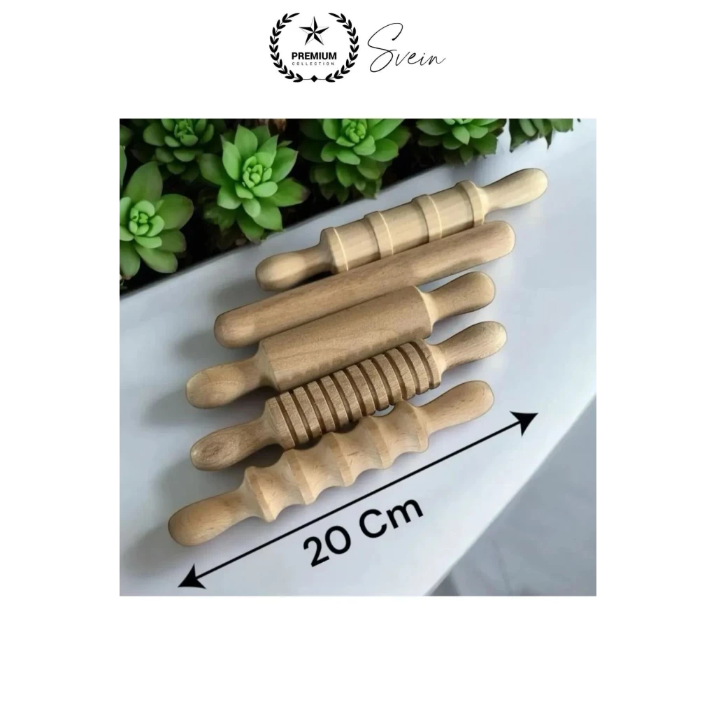 Oyun Hamur Açma Ahşap Merdane Seti Şekillendirme Geleneksel Oklava Rulo Çocuk Eğlence El Beceri