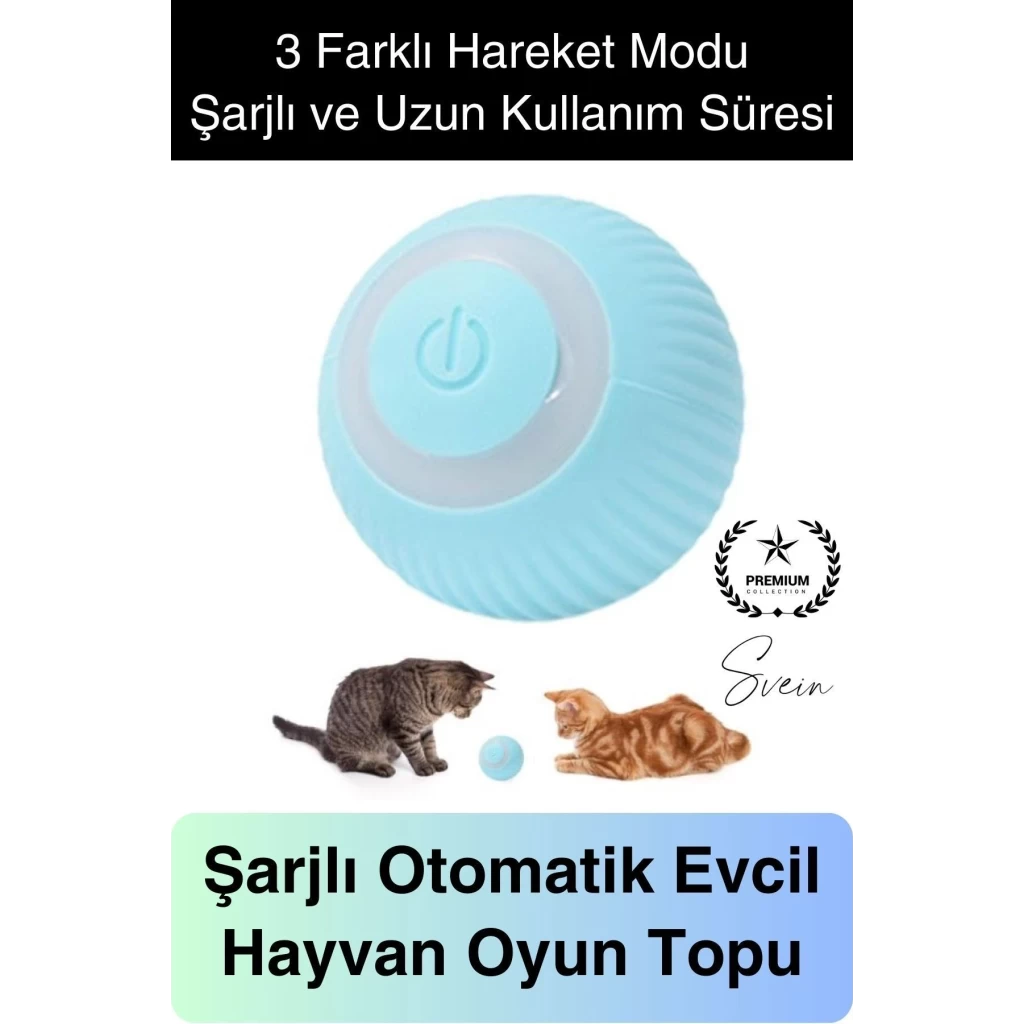 Akıllı İnteraktif Evcil Hayvan Oyuncağı Top Oynama Şarjlı Zıplayan Titreşimli Işıklı Kedi Köpek