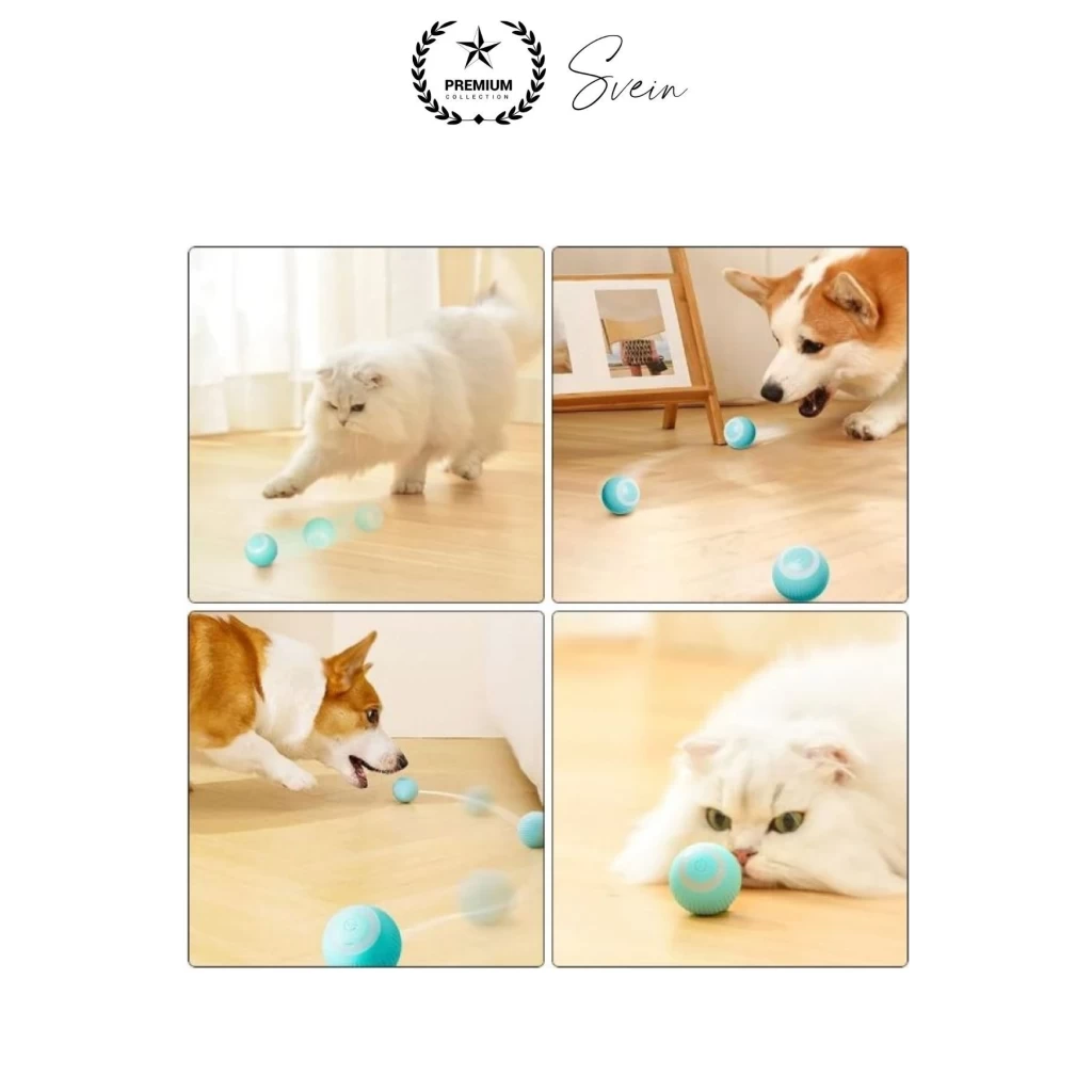 Akıllı İnteraktif Evcil Hayvan Oyuncağı Top Oynama Şarjlı Zıplayan Titreşimli Işıklı Kedi Köpek