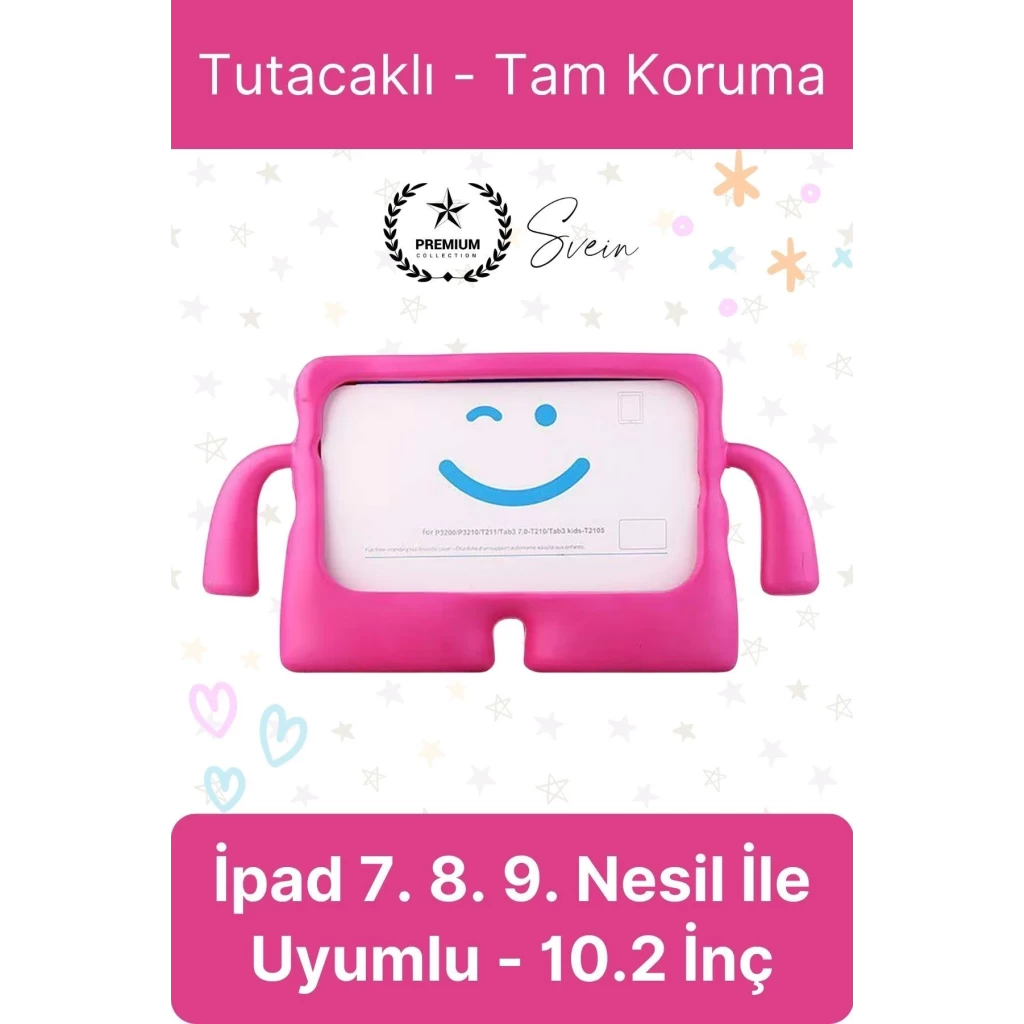Dayanıklı Apple İpad 7. 8. 9. Nesil 10.2 İnç Uyumlu Çocuk İçin Ayaklı Tablet Kılıfı Koruyucu Silikon