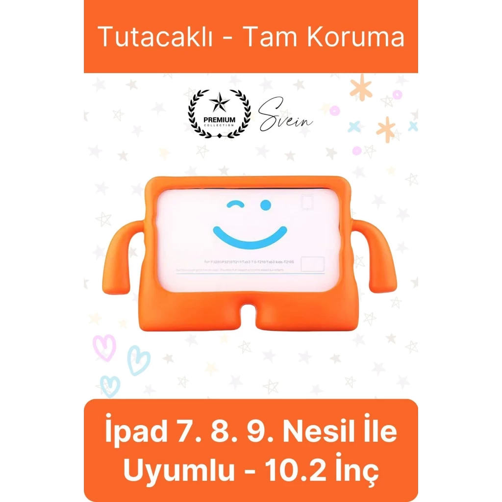 Dayanıklı Apple İpad 7. 8. 9. Nesil 10.2 İnç Uyumlu Çocuk İçin Ayaklı Tablet Kılıfı Koruyucu Silikon