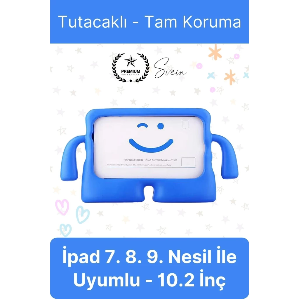 Dayanıklı Apple İpad 7. 8. 9. Nesil 10.2 İnç Uyumlu Çocuk İçin Ayaklı Tablet Kılıfı Koruyucu Silikon