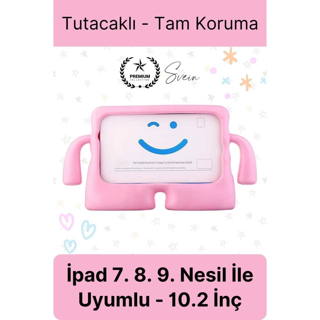 Dayanıklı Apple İpad 7. 8. 9. Nesil 10.2 İnç Uyumlu Çocuk İçin Ayaklı Tablet Kılıfı Koruyucu Silikon