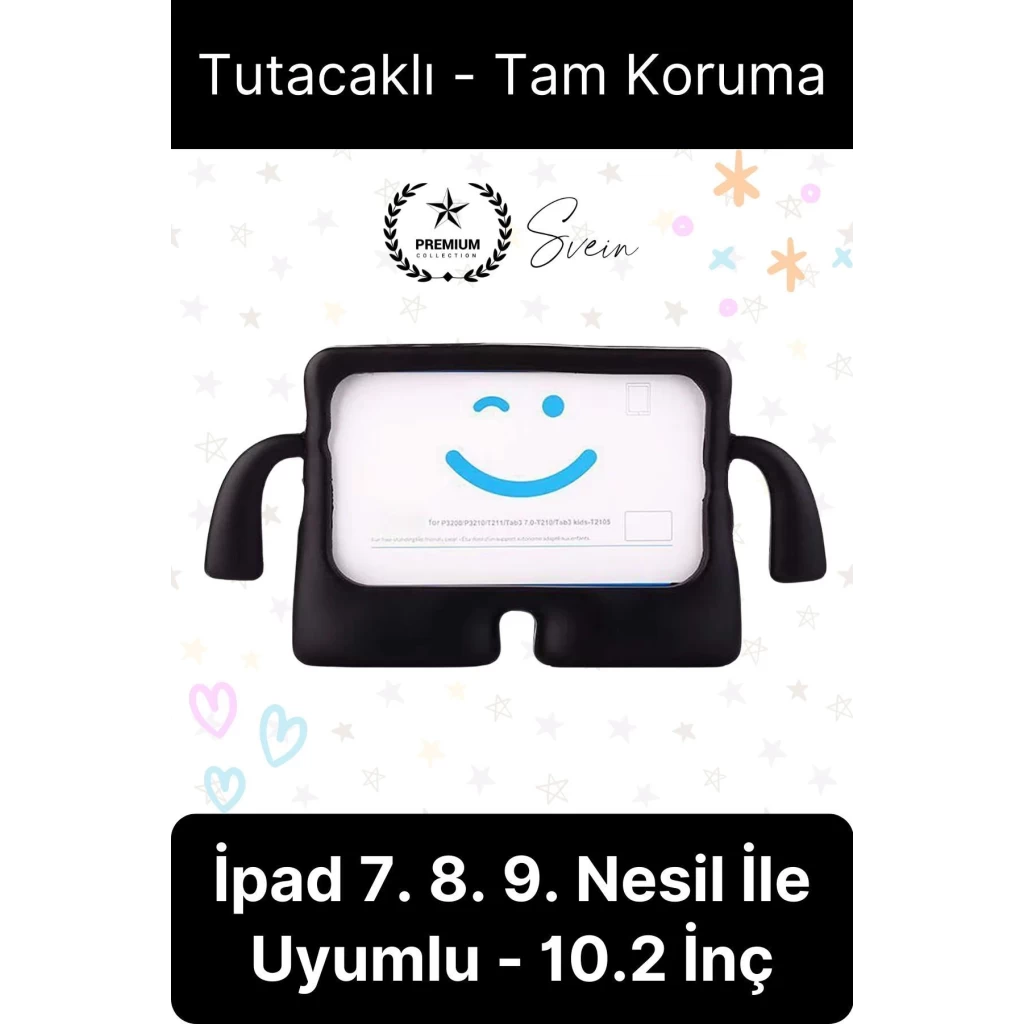 Dayanıklı Apple İpad 7. 8. 9. Nesil 10.2 İnç Uyumlu Çocuk İçin Ayaklı Tablet Kılıfı Koruyucu Silikon