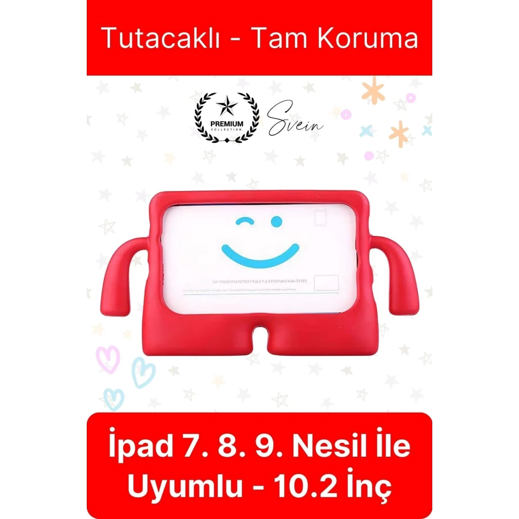 Dayanıklı Apple İpad 7. 8. 9. Nesil 10.2 İnç Uyumlu Çocuk İçin Ayaklı Tablet Kılıfı Koruyucu Silikon