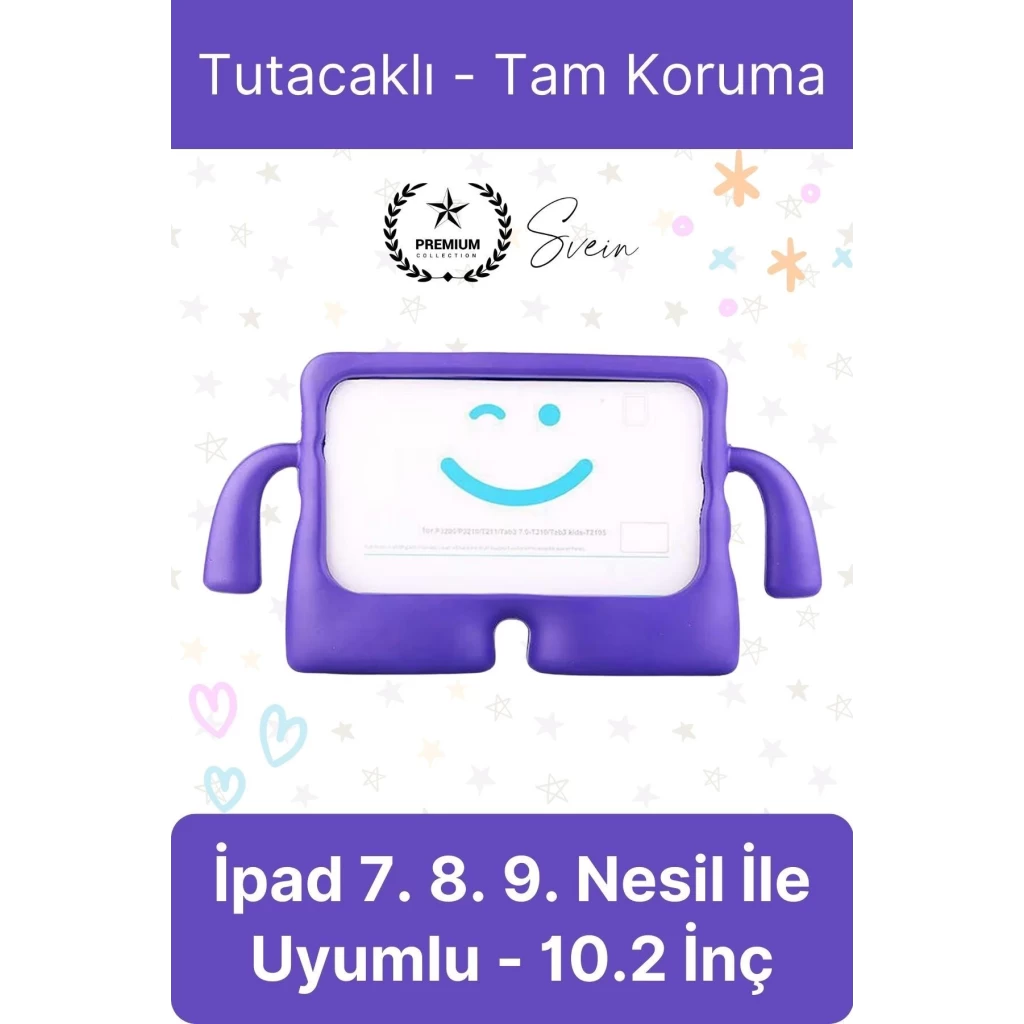 Dayanıklı Apple İpad 7. 8. 9. Nesil 10.2 İnç Uyumlu Çocuk İçin Ayaklı Tablet Kılıfı Koruyucu Silikon