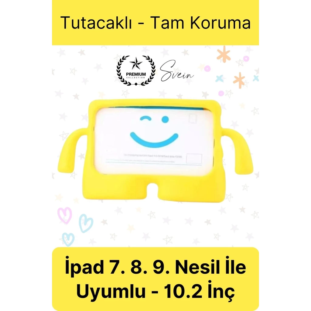 Dayanıklı Apple İpad 7. 8. 9. Nesil 10.2 İnç Uyumlu Çocuk İçin Ayaklı Tablet Kılıfı Koruyucu Silikon
