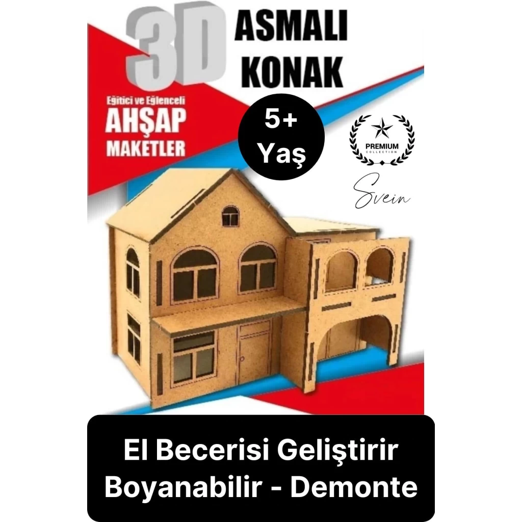 Özel Üretim 3 Boyutlu Minyatür Ham Ahşap Maket Boyanabilir Eğitici Öğretici Motor Beceri Hobi Oyun