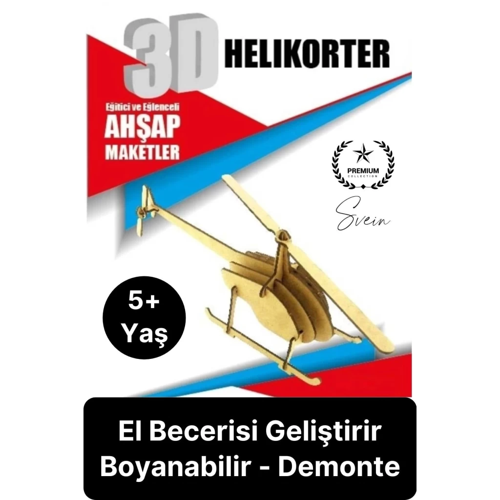 Özel Üretim 3 Boyutlu Minyatür Ham Ahşap Maket Boyanabilir Eğitici Öğretici Motor Beceri Hobi Oyun