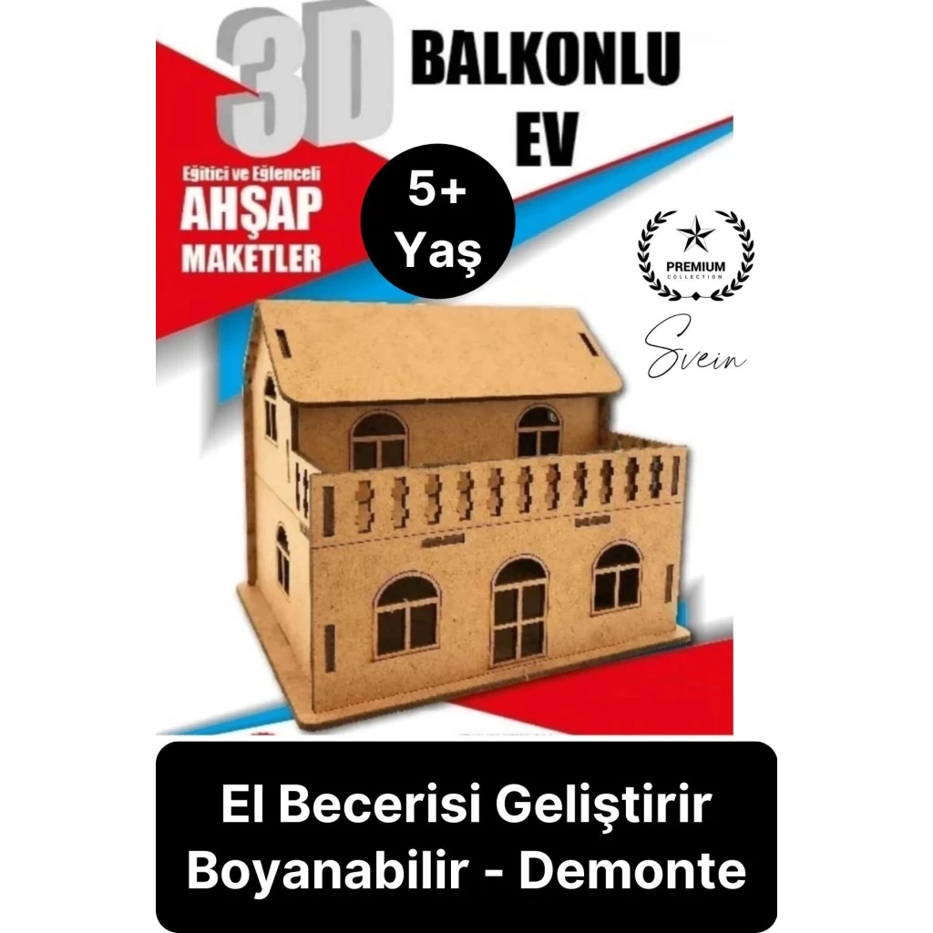 Özel Üretim 3 Boyutlu Minyatür Ham Ahşap Maket Boyanabilir Eğitici Öğretici Motor Beceri Hobi Oyun