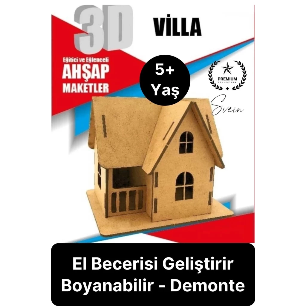 Özel Üretim 3 Boyutlu Minyatür Ham Ahşap Maket Boyanabilir Eğitici Öğretici Motor Beceri Hobi Oyun