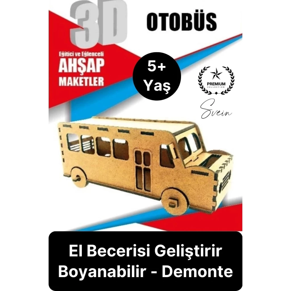 Özel Üretim 3 Boyutlu Minyatür Ham Ahşap Maket Boyanabilir Eğitici Öğretici Motor Beceri Hobi Oyun