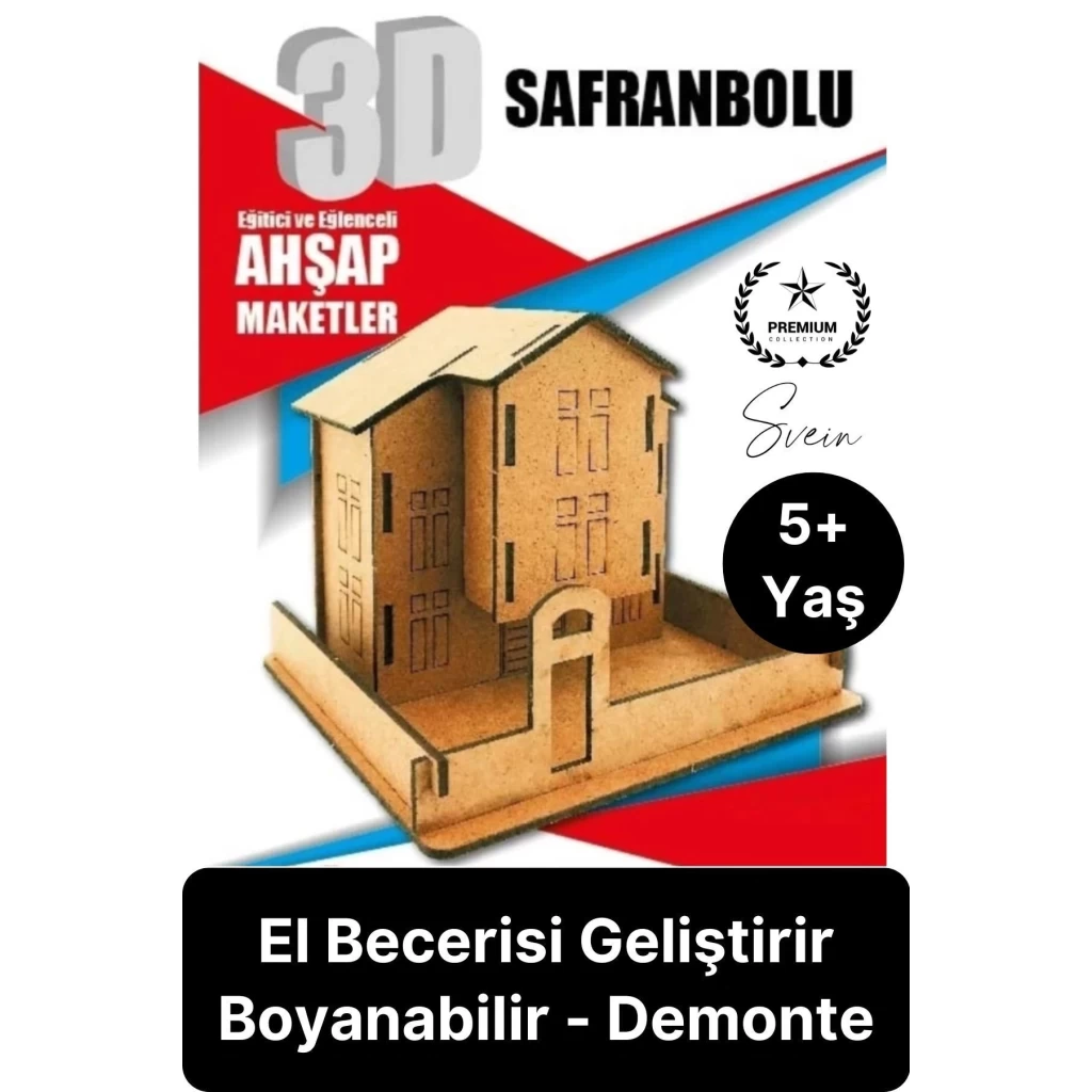 Özel Üretim 3 Boyutlu Minyatür Ham Ahşap Maket Boyanabilir Eğitici Öğretici Motor Beceri Hobi Oyun