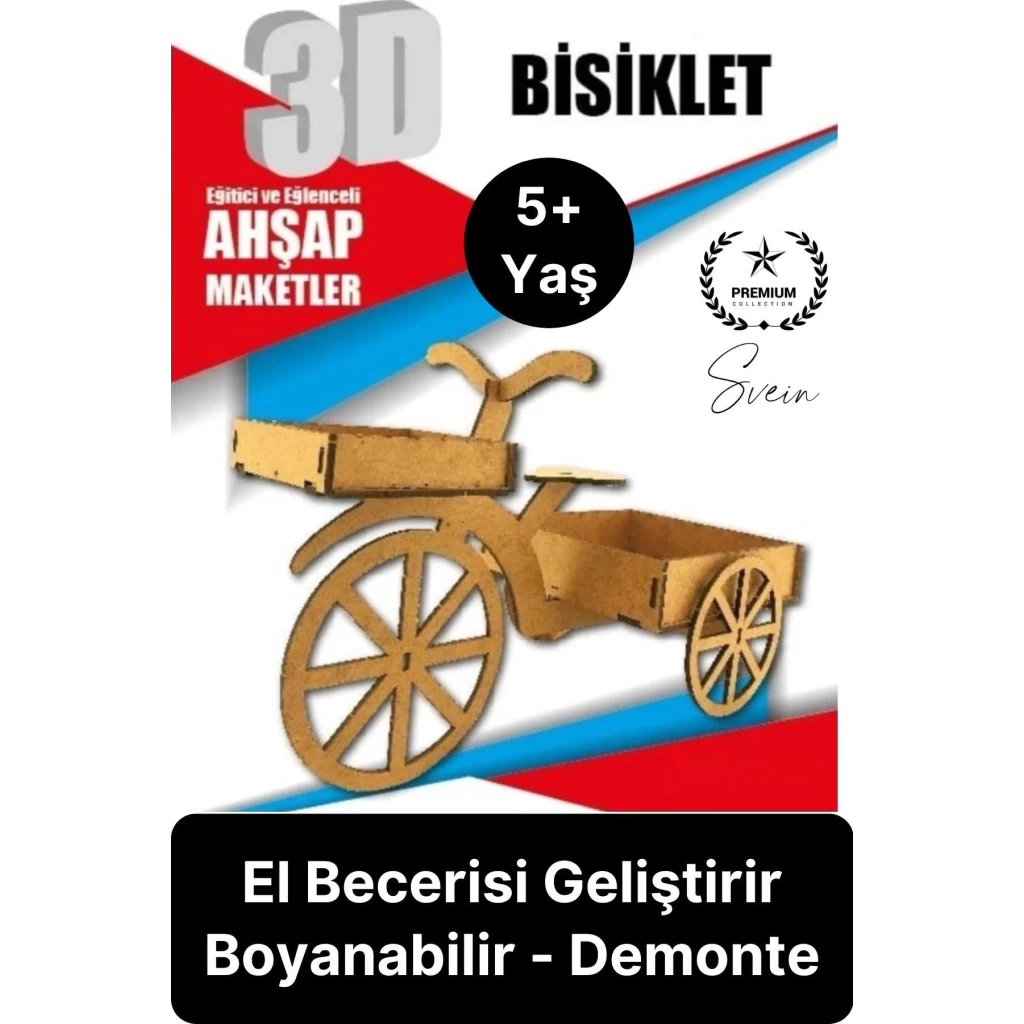 Özel Üretim 3 Boyutlu Minyatür Ham Ahşap Maket Boyanabilir Eğitici Öğretici Motor Beceri Hobi Oyun