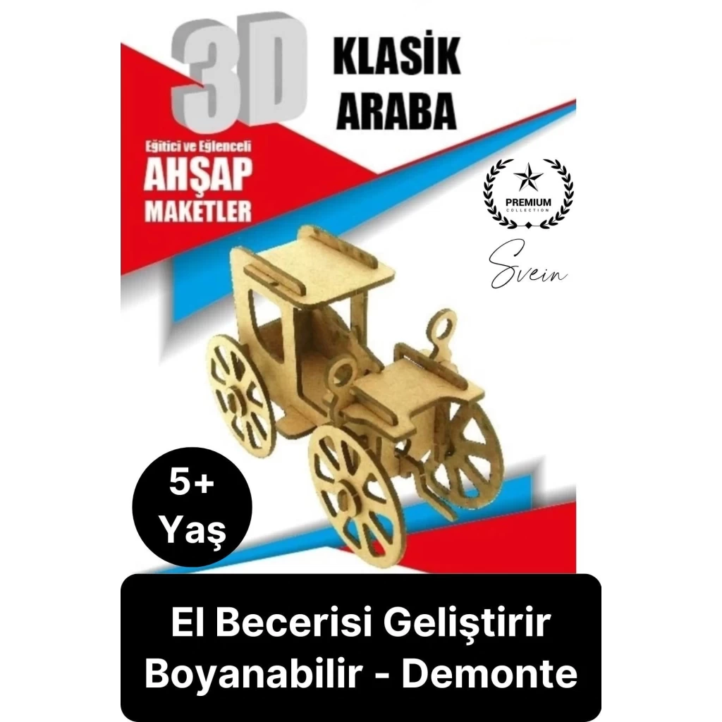 Özel Üretim 3 Boyutlu Minyatür Ham Ahşap Maket Boyanabilir Eğitici Öğretici Motor Beceri Hobi Oyun