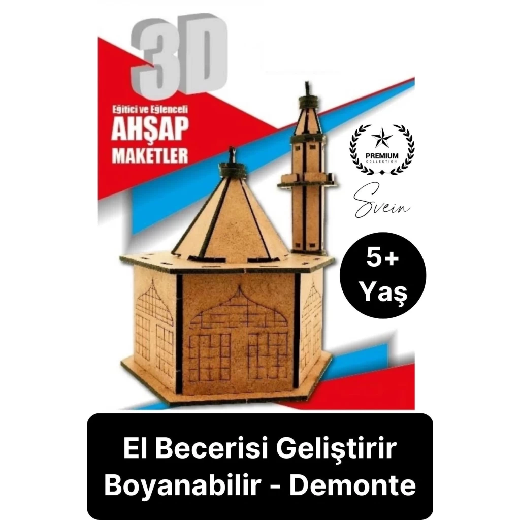 Özel Üretim 3 Boyutlu Minyatür Ham Ahşap Maket Boyanabilir Eğitici Öğretici Motor Beceri Hobi Oyun