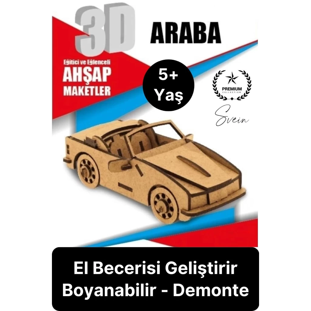Özel Üretim 3 Boyutlu Minyatür Ham Ahşap Maket Boyanabilir Eğitici Öğretici Motor Beceri Hobi Oyun
