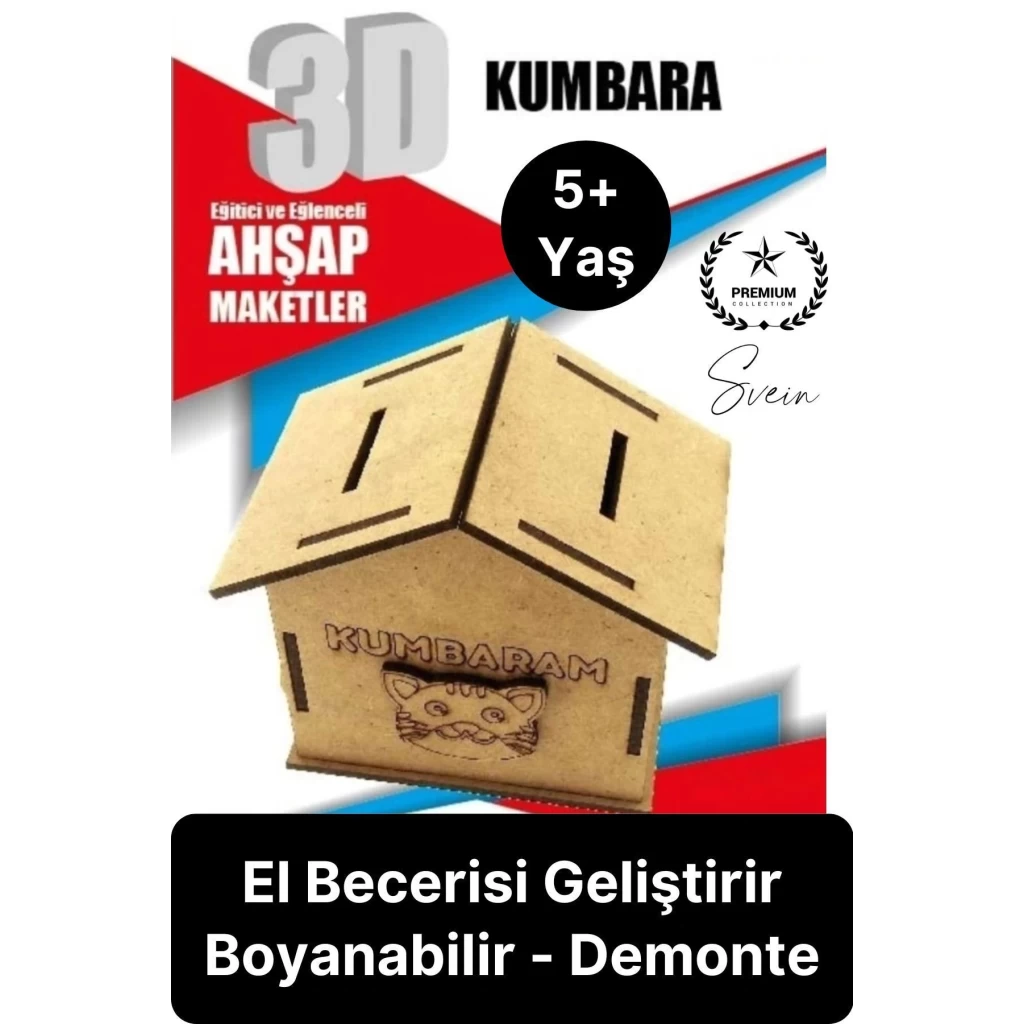Özel Üretim 3 Boyutlu Minyatür Ham Ahşap Maket Boyanabilir Eğitici Öğretici Motor Beceri Hobi Oyun